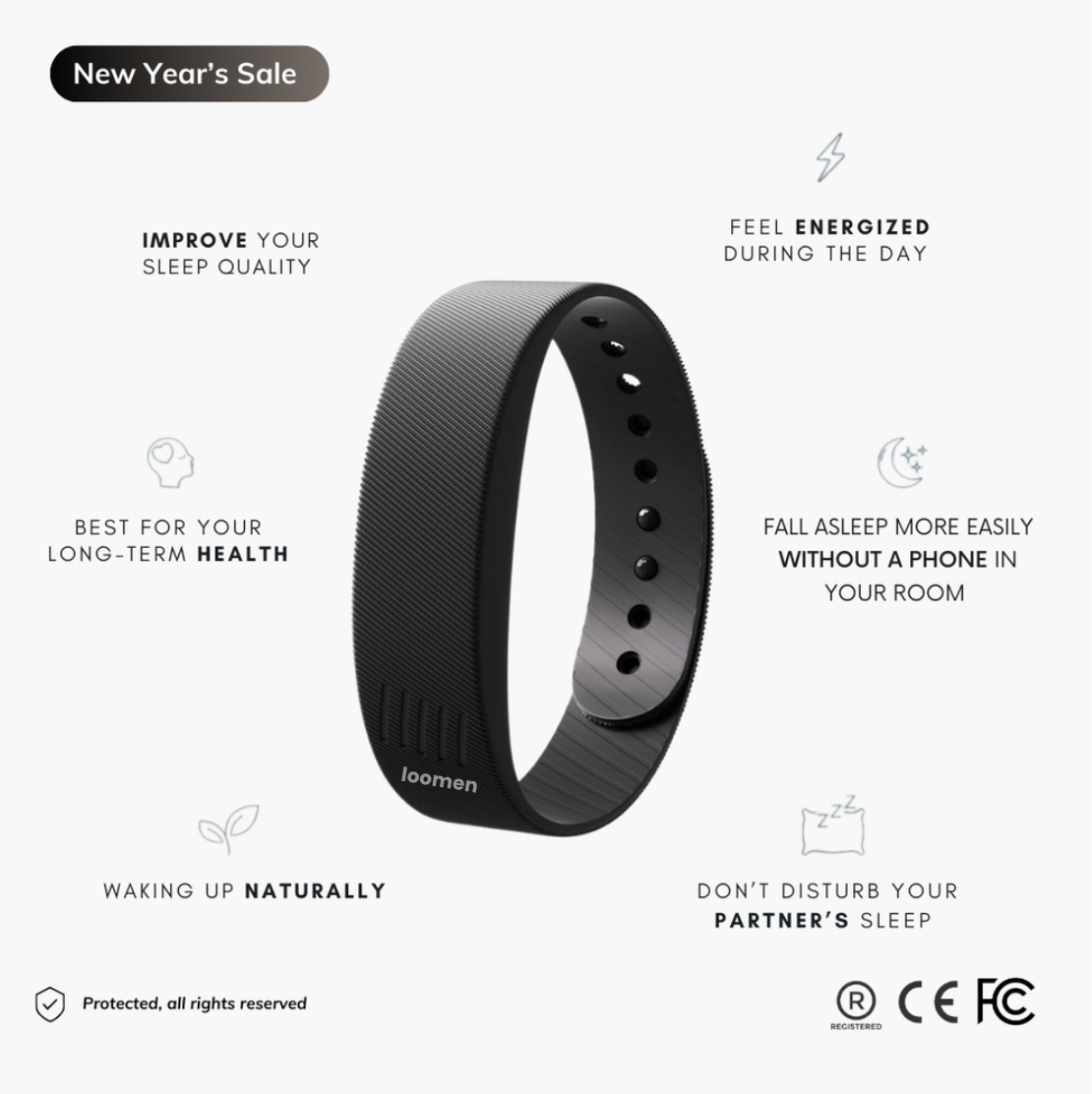 Loomen - Silent Vibrating Alarm Band